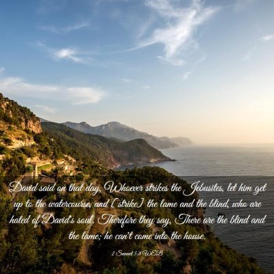 Picture 03 - 2 Samuel 5:8 WEB - David said on that day, Whoever strikes the - Bible Verse Picture