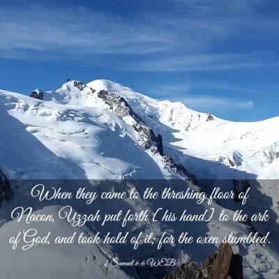 Picture 03 - 2 Samuel 6:6 WEB - When they came to the threshing floor of Nacon, - Bible Verse Picture
