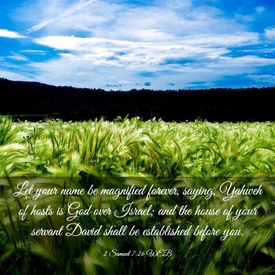 Picture 03 - 2 Samuel 7:26 WEB - Let your name be magnified forever, saying, - Bible Verse Picture