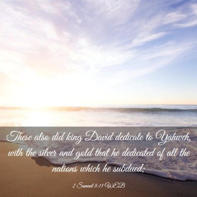 Picture 03 - 2 Samuel 8:11 WEB - These also did king David dedicate to Yahweh, - Bible Verse Picture