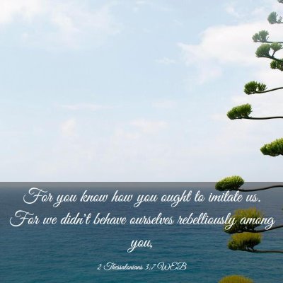 Picture 03 - 2 Thessalonians 3:7 WEB - For you know how you ought to imitate us. For we - Bible Verse Picture