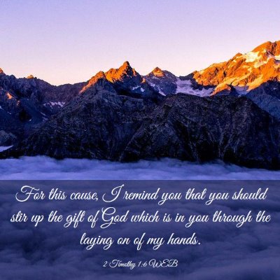 Picture 03 - 2 Timothy 1:6 WEB - For this cause, I remind you that you should stir - Bible Verse Picture