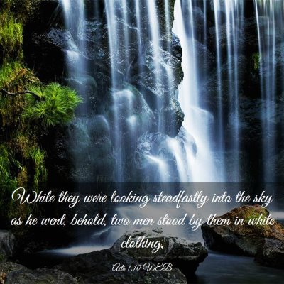 Picture 03 - Acts 1:10 WEB - While they were looking steadfastly into the sky - Bible Verse Picture