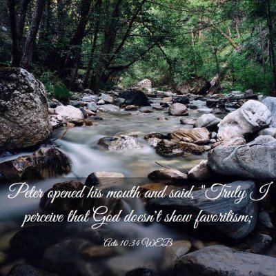 Picture 03 - Acts 10:34 WEB - Peter opened his mouth and said, 