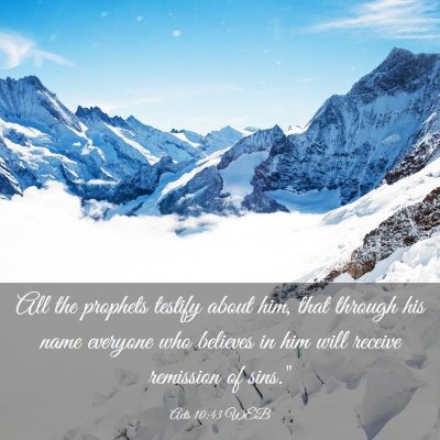 Picture 03 - Acts 10:43 WEB - All the prophets testify about him, that through - Bible Verse Picture