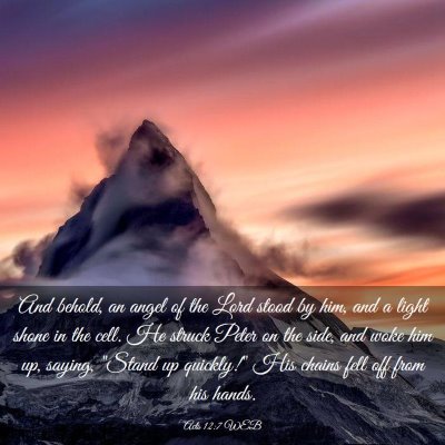 Picture 03 - Acts 12:7 WEB - And behold, an angel of the Lord stood by him, - Bible Verse Picture
