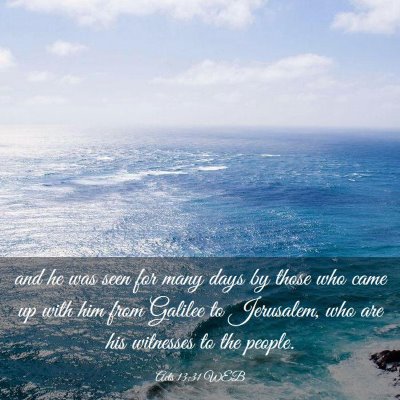 Picture 03 - Acts 13:31 WEB - and he was seen for many days by those who came - Bible Verse Picture