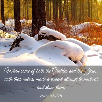 Picture 03 - Acts 14:5 WEB - When some of both the Gentiles and the Jews, with - Bible Verse Picture