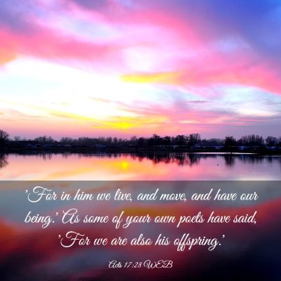 Picture 03 - Acts 17:28 WEB - 'For in him we live, and move, and have our - Bible Verse Picture