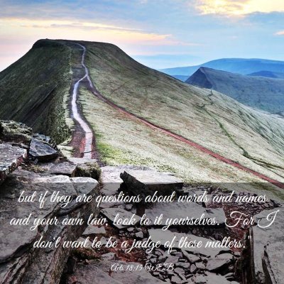 Picture 03 - Acts 18:15 WEB - but if they are questions about words and names - Bible Verse Picture