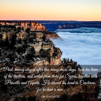 Picture 03 - Acts 18:18 WEB - Paul, having stayed after this many more days, - Bible Verse Picture