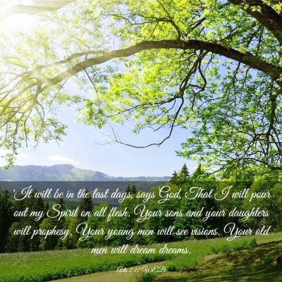 Picture 03 - Acts 2:17 WEB - 'It will be in the last days, says God, That I - Bible Verse Picture