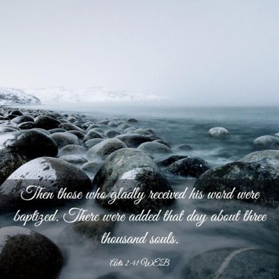 Picture 03 - Acts 2:41 WEB - Then those who gladly received his word were - Bible Verse Picture