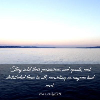 Picture 03 - Acts 2:45 WEB - They sold their possessions and goods, and - Bible Verse Picture