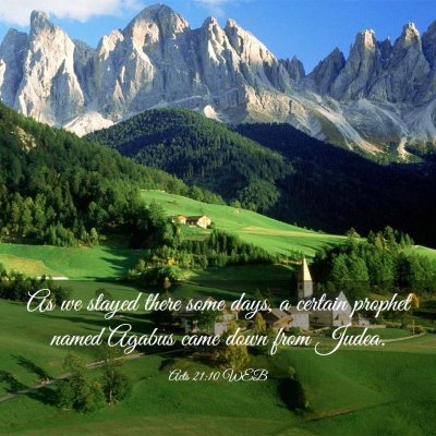 Picture 03 - Acts 21:10 WEB - As we stayed there some days, a certain prophet - Bible Verse Picture