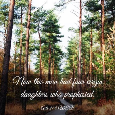 Picture 03 - Acts 21:9 WEB - Now this man had four virgin daughters who - Bible Verse Picture