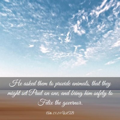 Picture 03 - Acts 23:24 WEB - He asked them to provide animals, that they might - Bible Verse Picture
