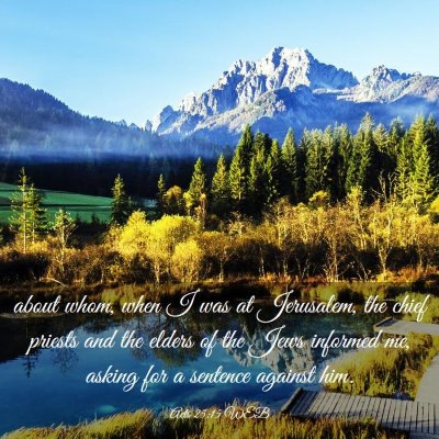 Picture 03 - Acts 25:15 WEB - about whom, when I was at Jerusalem, the chief - Bible Verse Picture
