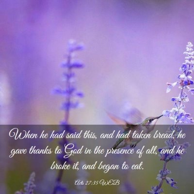 Picture 03 - Acts 27:35 WEB - When he had said this, and had taken bread, he - Bible Verse Picture