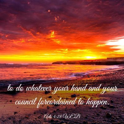 Picture 03 - Acts 4:28 WEB - to do whatever your hand and your council - Bible Verse Picture