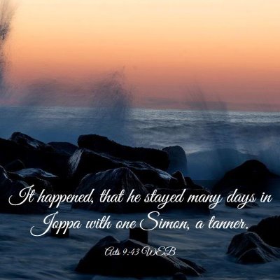 Picture 03 - Acts 9:43 WEB - It happened, that he stayed many days in Joppa - Bible Verse Picture
