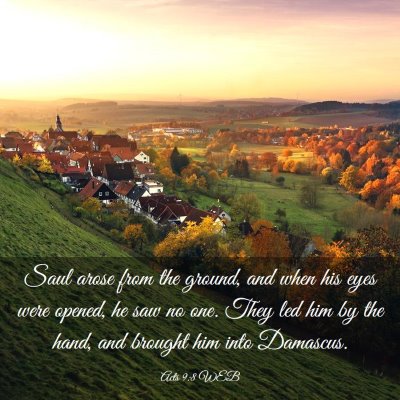 Picture 03 - Acts 9:8 WEB - Saul arose from the ground, and when his eyes - Bible Verse Picture