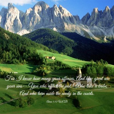Picture 03 - Amos 5:12 WEB - For I know how many your offenses, And how great - Bible Verse Picture