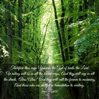 Picture 03 - Amos 5:16 WEB - Therefore thus says Yahweh, the God of hosts, the - Bible Verse Picture