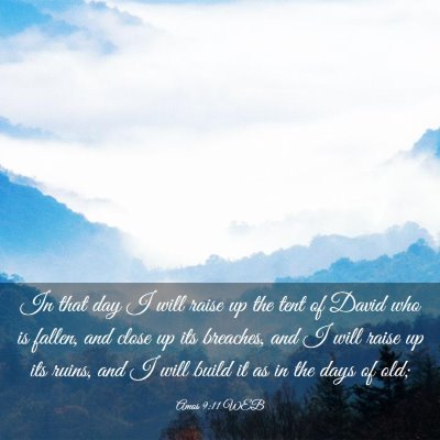 Picture 03 - Amos 9:11 WEB - In that day I will raise up the tent of David who - Bible Verse Picture