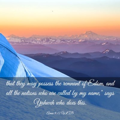 Picture 03 - Amos 9:12 WEB - that they may possess the remnant of Edom, and - Bible Verse Picture