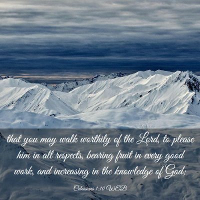 Picture 03 - Colossians 1:10 WEB - that you may walk worthily of the Lord, to please - Bible Verse Picture