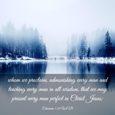 Picture 03 - Colossians 1:28 WEB - whom we proclaim, admonishing every man and - Bible Verse Picture