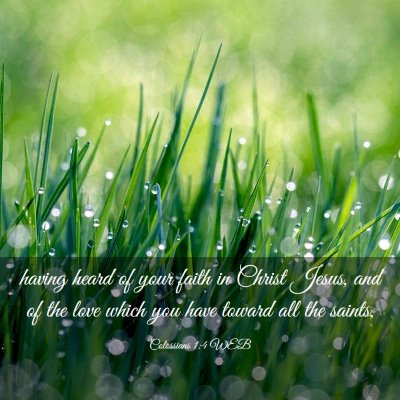 Picture 03 - Colossians 1:4 WEB - having heard of your faith in Christ Jesus, and - Bible Verse Picture