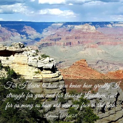 Picture 03 - Colossians 2:1 WEB - For I desire to have you know how greatly I - Bible Verse Picture