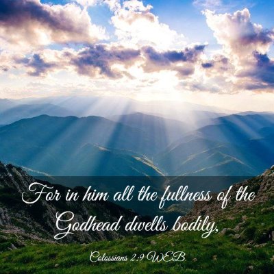 Picture 03 - Colossians 2:9 WEB - For in him all the fullness of the Godhead dwells - Bible Verse Picture