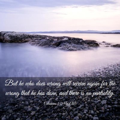 Picture 03 - Colossians 3:25 WEB - But he who does wrong will receive again for the - Bible Verse Picture