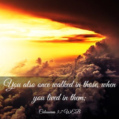 Picture 03 - Colossians 3:7 WEB - You also once walked in those, when you lived in - Bible Verse Picture