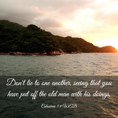 Picture 03 - Colossians 3:9 WEB - Don't lie to one another, seeing that you have - Bible Verse Picture