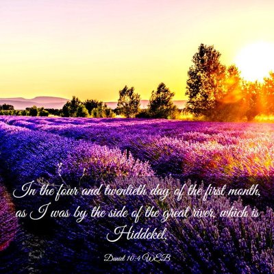 Picture 03 - Daniel 10:4 WEB - In the four and twentieth day of the first month, - Bible Verse Picture