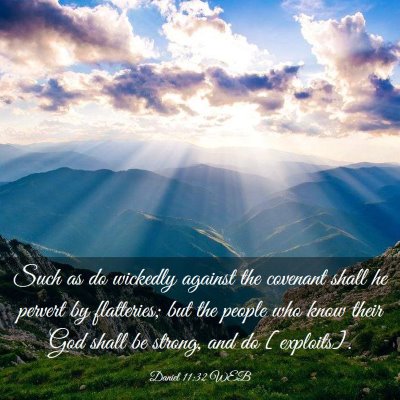 Picture 03 - Daniel 11:32 WEB - Such as do wickedly against the covenant shall he - Bible Verse Picture