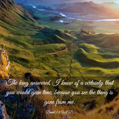 Picture 03 - Daniel 2:8 WEB - The king answered, I know of a certainty that you - Bible Verse Picture