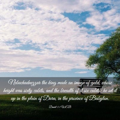 Picture 03 - Daniel 3:1 WEB - Nebuchadnezzar the king made an image of gold, - Bible Verse Picture