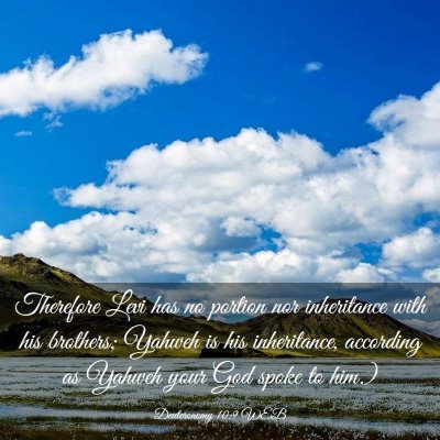 Picture 03 - Deuteronomy 10:9 WEB - Therefore Levi has no portion nor inheritance - Bible Verse Picture