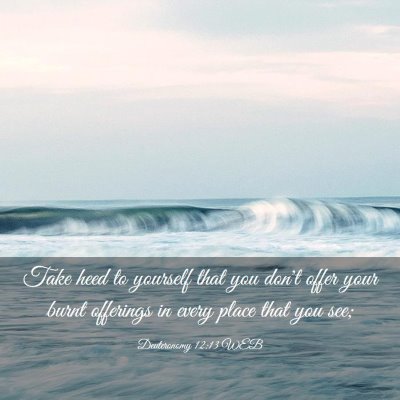 Picture 03 - Deuteronomy 12:13 WEB - Take heed to yourself that you don't offer your - Bible Verse Picture