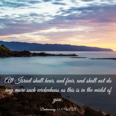 Picture 03 - Deuteronomy 13:11 WEB - All Israel shall hear, and fear, and shall not do - Bible Verse Picture