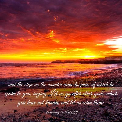 Picture 03 - Deuteronomy 13:2 WEB - and the sign or the wonder come to pass, of which - Bible Verse Picture