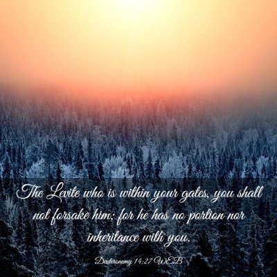Picture 03 - Deuteronomy 14:27 WEB - The Levite who is within your gates, you shall - Bible Verse Picture