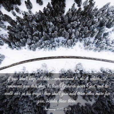 Picture 03 - Deuteronomy 19:9 WEB - if you shall keep all this commandment to do it, - Bible Verse Picture