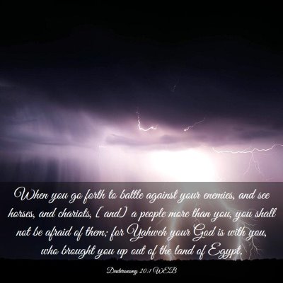 Picture 03 - Deuteronomy 20:1 WEB - When you go forth to battle against your enemies, - Bible Verse Picture