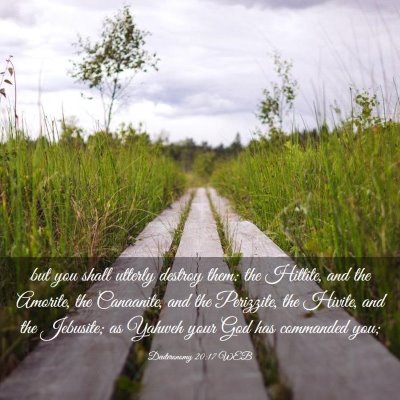 Picture 03 - Deuteronomy 20:17 WEB - but you shall utterly destroy them: the Hittite, - Bible Verse Picture